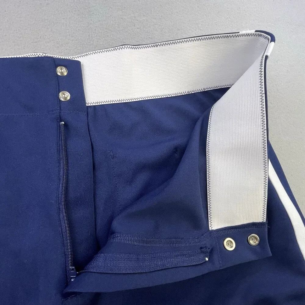 Vintage Bike Coaches Shorts Mens XL 38 Blue White Stripes Double Snap Athletic